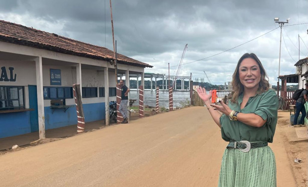 Em Xambioá, Luana Ribeiro acompanha vistoria de obras da maior ponte do Tocantins