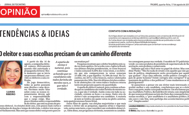 Artigo: O eleitor e suas escolhas precisam de um caminho diferente